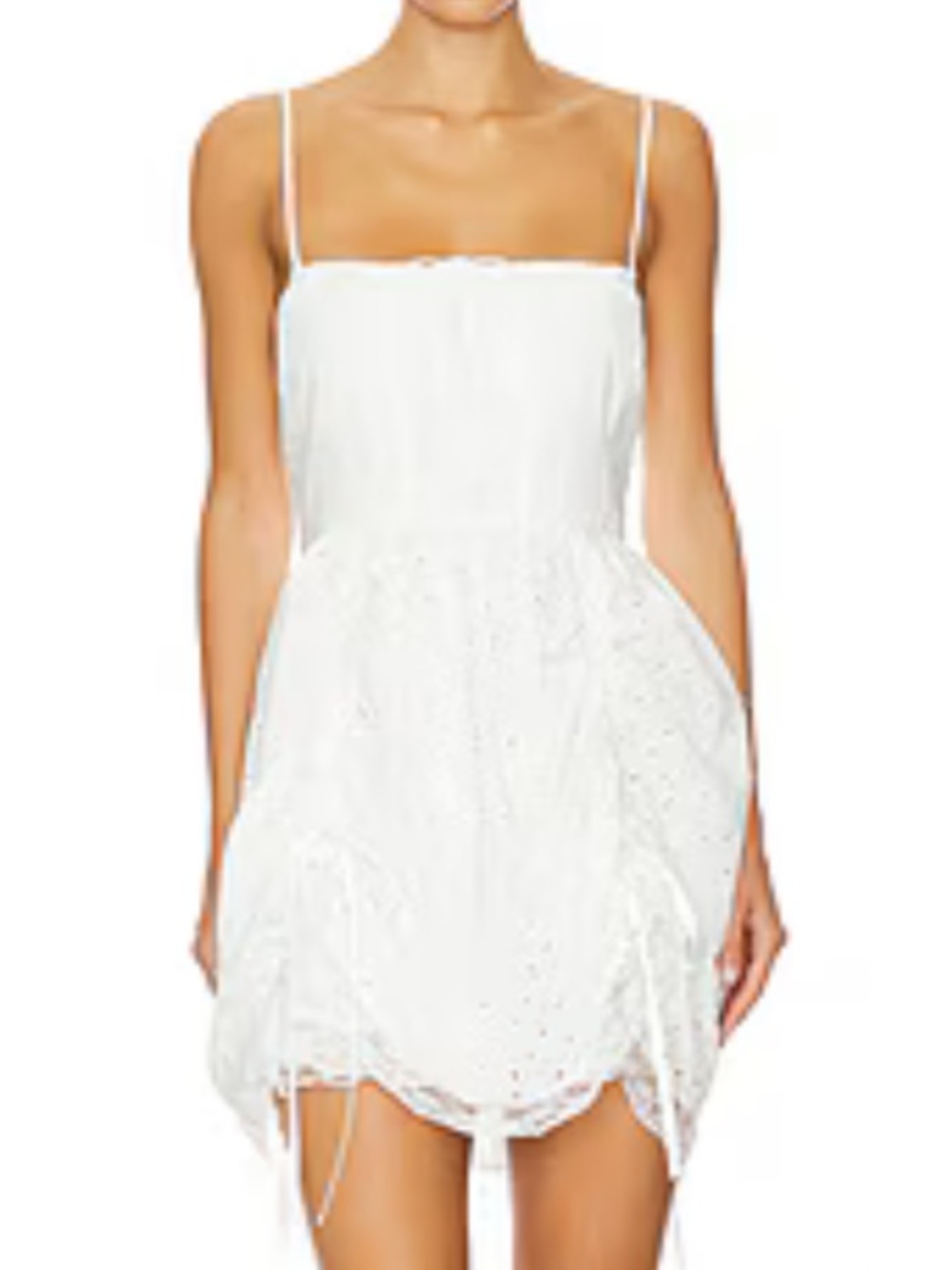 Selkie Ivory Theatre Mini Dress White Eyelet Lace Large